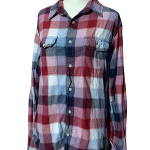 Women’s Urban Pipeline Checkered Blue/purple/Red Sz. Small long sleeve button